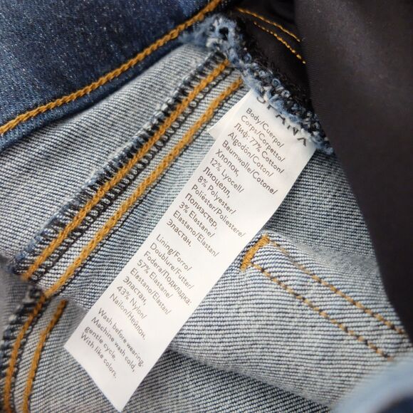 SPANX Distressed Ankle Skinny Jeans Raw Hem Size Medium - Picture 8 of 14